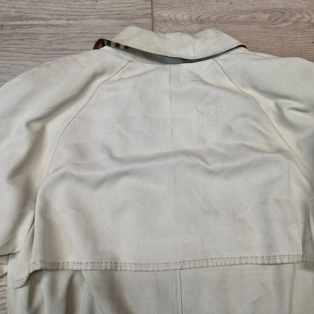 Burberry Trench Coat Womens Cream Fair Vintage Belted Nova Check Lining - Picture 13 of 16